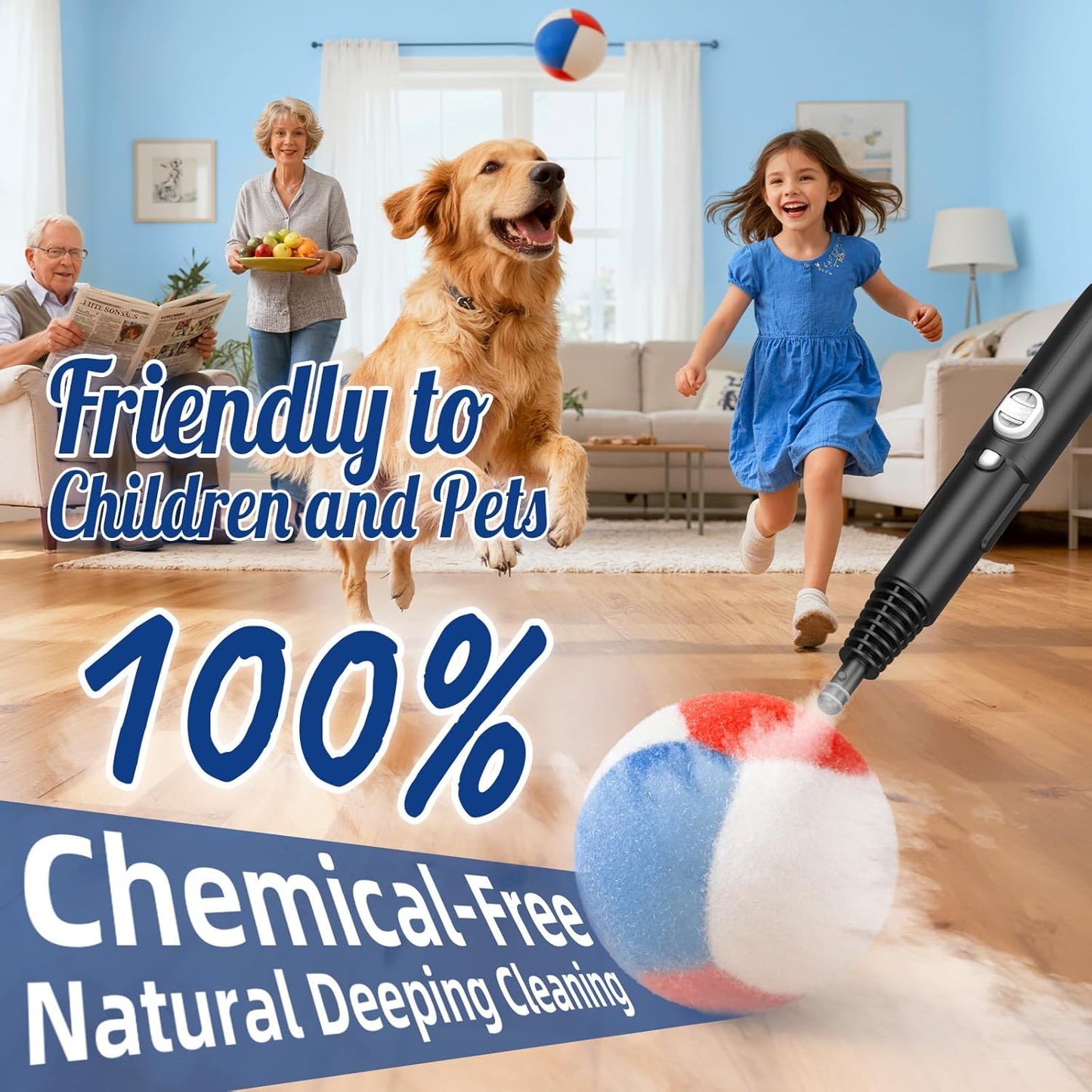 60.87oz Heavy Duty Steam Cleaner 10s Rapid Heating Handheld Steam Cleaner for Home, Steamer for Cleaning for Home, Car, Grout, Tile, Floor, Dirt