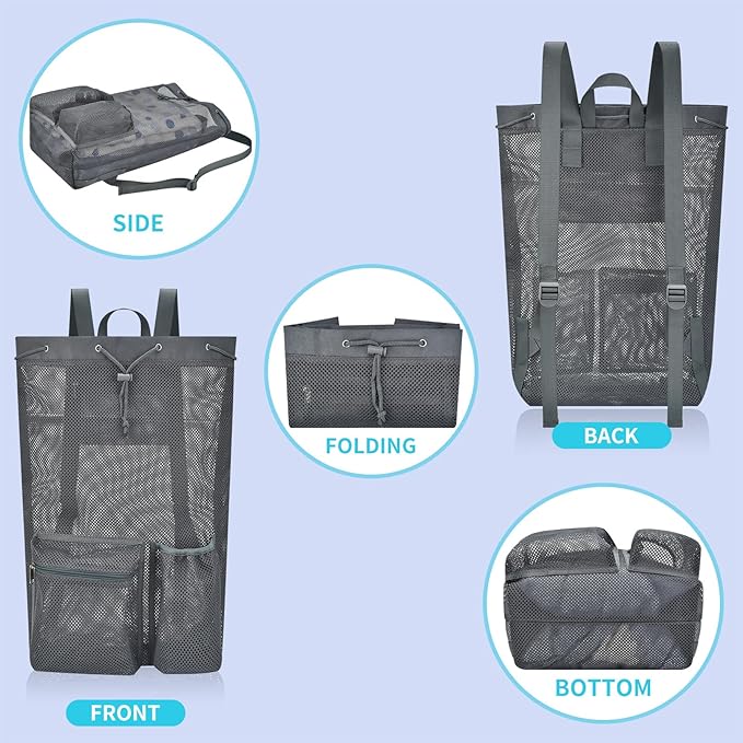 Mildbeer Large Drawstring Backpack for Men Women Athletic Gym Sports Workout Beach Swimming Commuting Travel