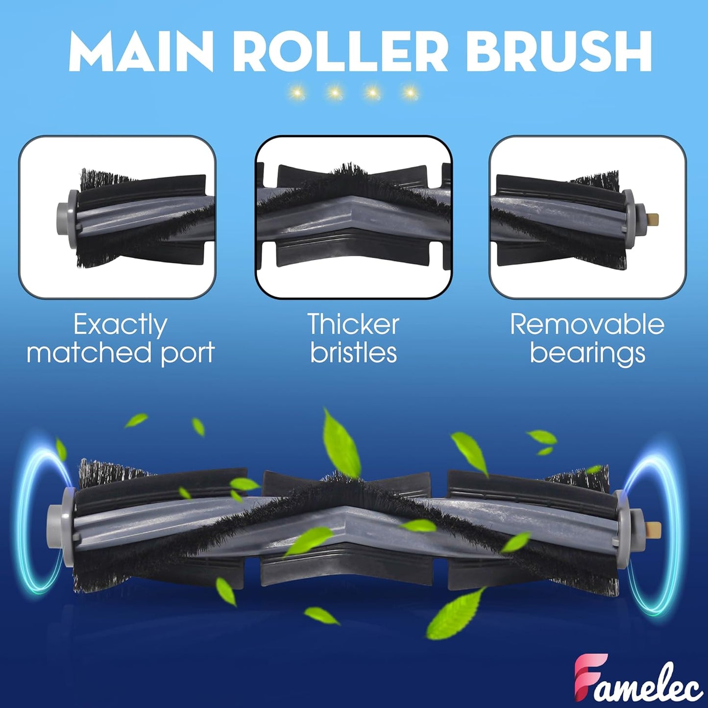 Upgrade Parts & Accessories for Ecovacs Deebot X1 Omni Robot Vacuum and Mop Combo-5000Pa Suction and X1 Turbo Vacuum Cleaner, 1 Main Brush, 6 Side Brushs, 4 Filters, 4 Mop Cloths, 4 Dust Bags