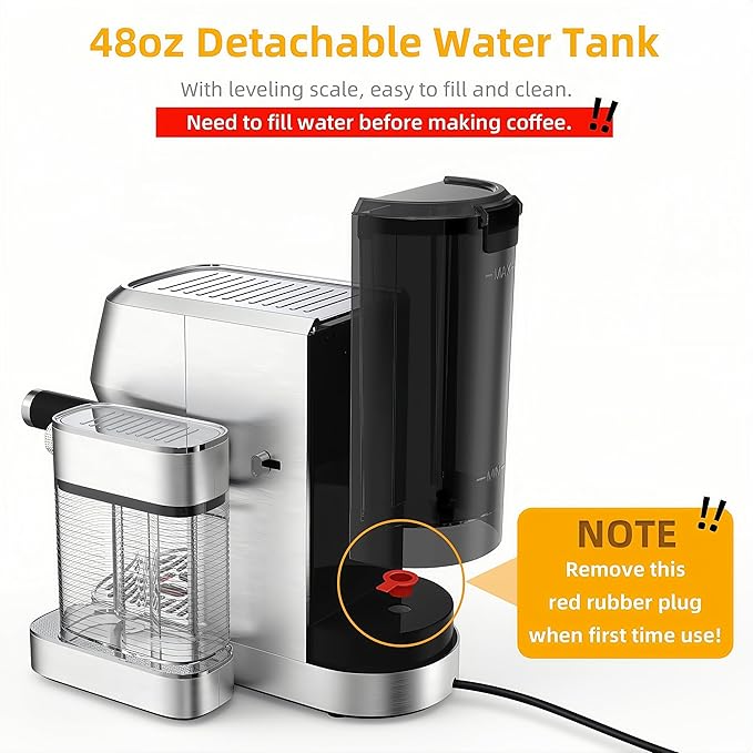 Cappuccino Machine 20 Bar, Professional Espresso Machines for Home and Office with Automatic Milk Frothering System, Barista Compact Latte Maker for Coffee Lovers, Stainless Steel-Mattino