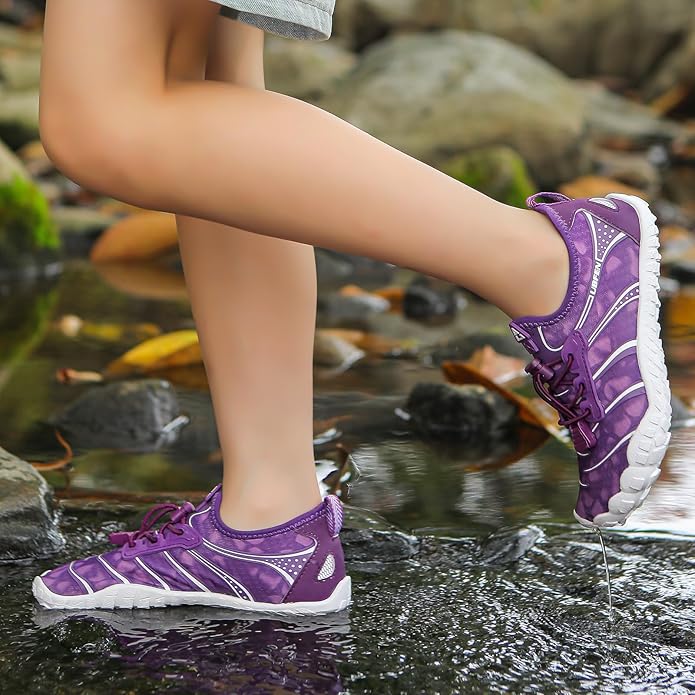 UBFEN Water Shoes for Kids Boys Girls Aqua Socks Barefoot Beach Sports Swim Pool Quick Dry Lightweight Toddler Little Big Kid