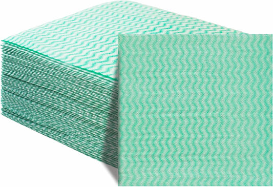 JEBBLAS Handi Wipes Reusable Cloths Dry Cleaning Cloths Dish Towel Kitchen Towel Handy Cleaning Wipes,Pack of 50, Green