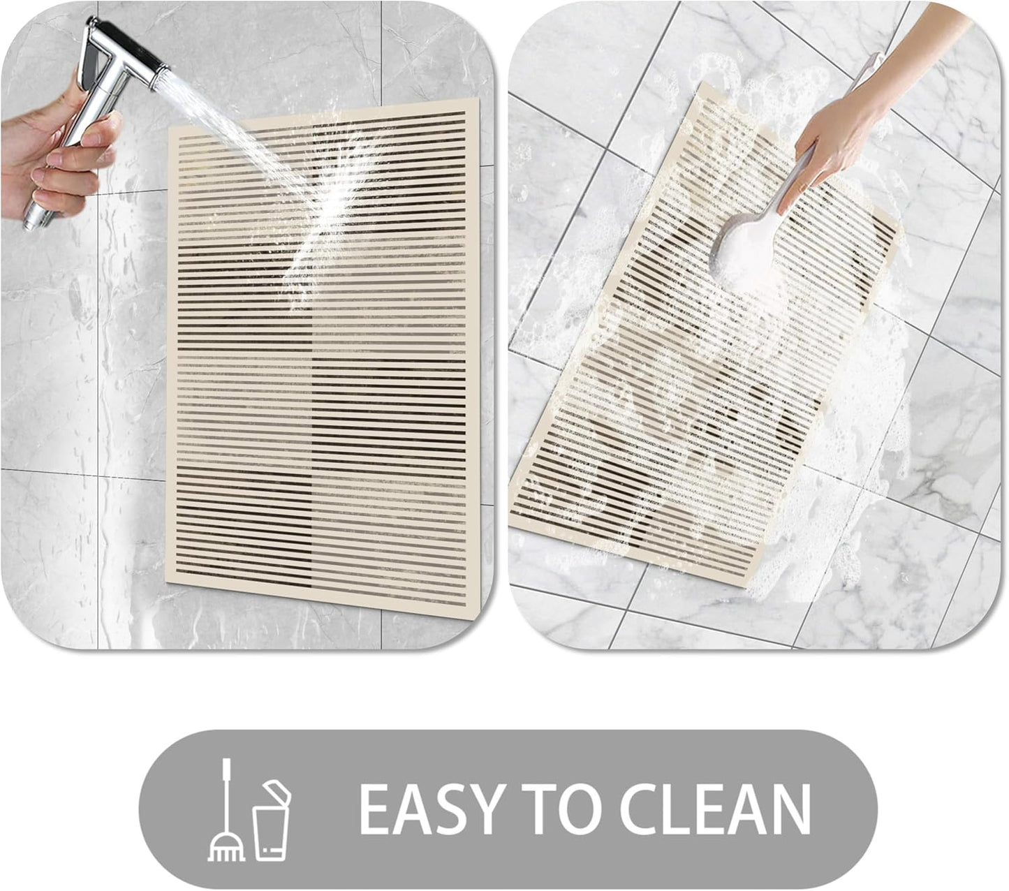 Ultra Thin Door Mat Indoor Entrance, 1/10 in Thin Door Mats for Inside Entry, Non-Slip Rubber Backing Washable Doormat, Fade Resistant, Absorbent, Low Profile Dirt Trapper, 30"X17"