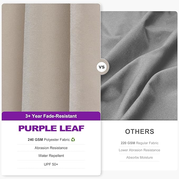 PURPLE LEAF 6.5' X 10' Left-right Tilt Patio Umbrella with Base Outdoor Cantilever Swivel Rectangle Umbrella Aluminum Offset Umbrella with 360-degree Rotation for Garden Deck Pool Patio Beige