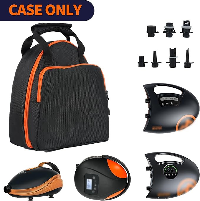 Carrying Waterproof Bag Compatible with OutdoorMaster Paddle Board Pump The SHARK/The Dolphin SUP Pump, Electric air pump bag Portable Storage Pocket for Paddle Board Accessories(Box Only)