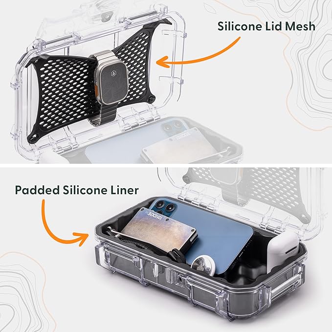 Evergreen 56 ToughBox - EDC Dry Box Protective Case USA Made for Organization of Cameras, Phones, Camping, Fishing, Hiking, Water Sports (Clear)