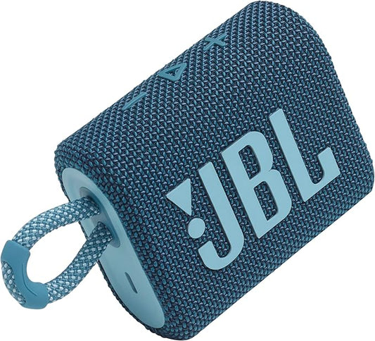 JBL Go 3 - Portable Mini Bluetooth Speaker, big audio and punchy bass, IP67 waterproof and dustproof, 5 hours of playtime, speaker for home, outdoor and travel (Blue)