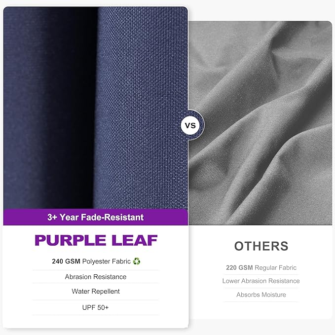 PURPLE LEAF 8.2' X 11.5' Tilting Patio Umbrella with Base Outdoor Cantilever Swivel Rectangle Umbrella Aluminum Offset Umbrella with 360-degree Rotation for Garden Deck Pool Patio Navy