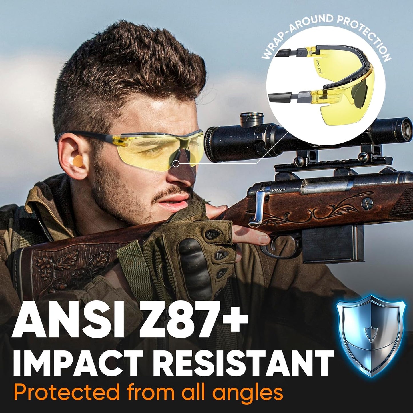 TICONN Anti-Fog Safety Glasses for Men and Women, ANSI Z87.1 Scratch Proof Eye Goggles with Adjustable Arms and UV Protection