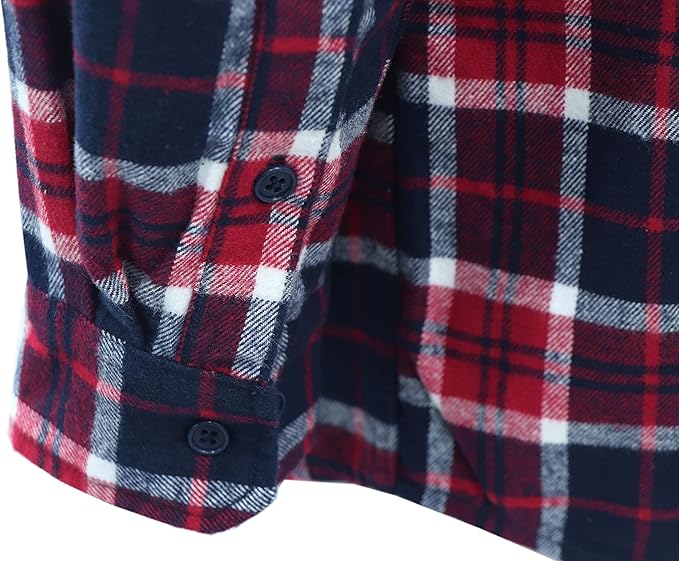 BOCOMAL FR Shirts for Men Welding Shirt Plaid 8.5oz Heavyweight Fire Retardant/Flame Resistant Welding Jacket