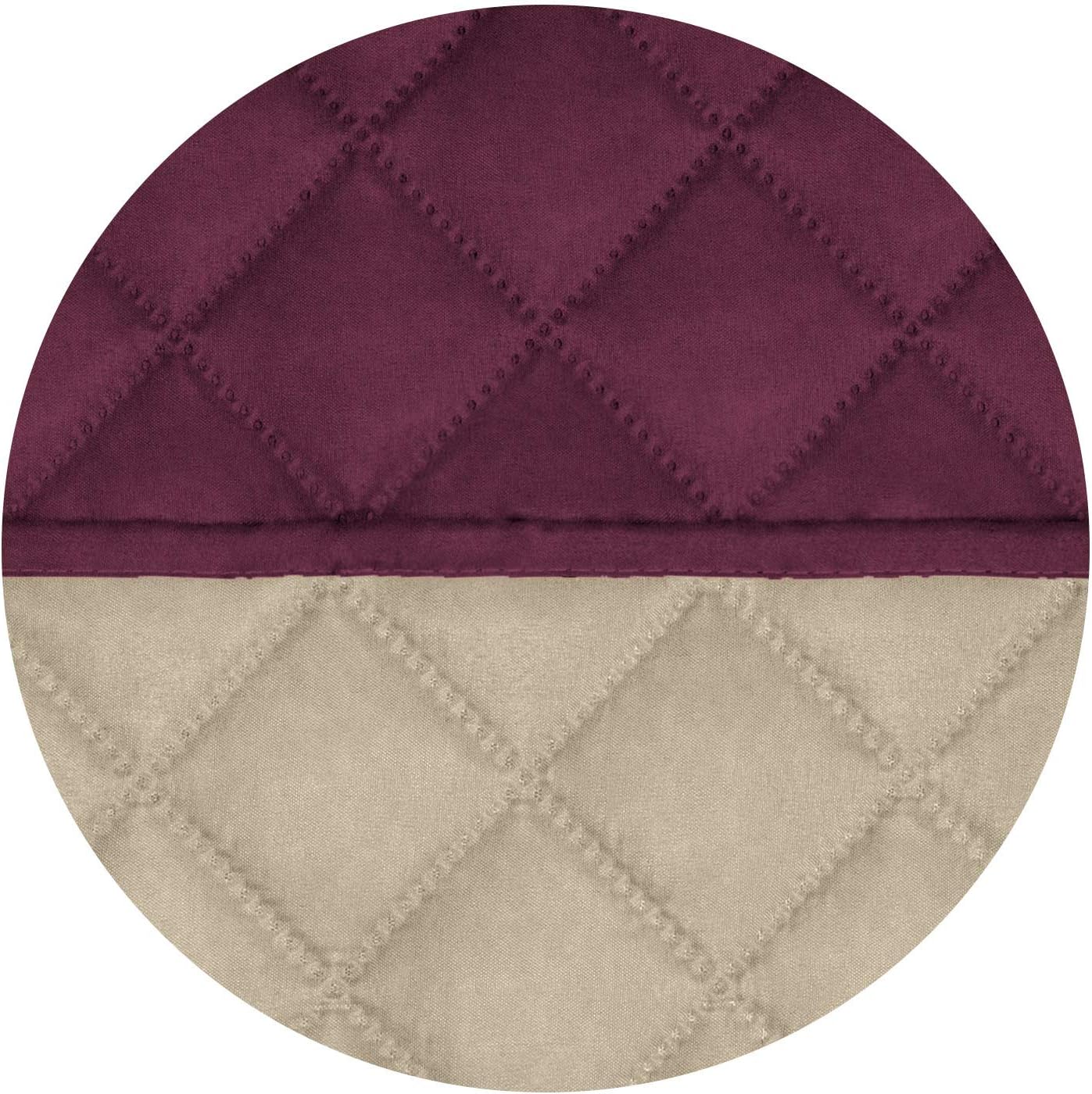 PureFit Reversible Quilted Sofa Cover, Water Resistant Slipcover Furniture Protector, Washable Couch Cover with Non Slip and Elastic Straps for Kids, Dogs, Pets (Oversized Sofa, Wine/Beige)