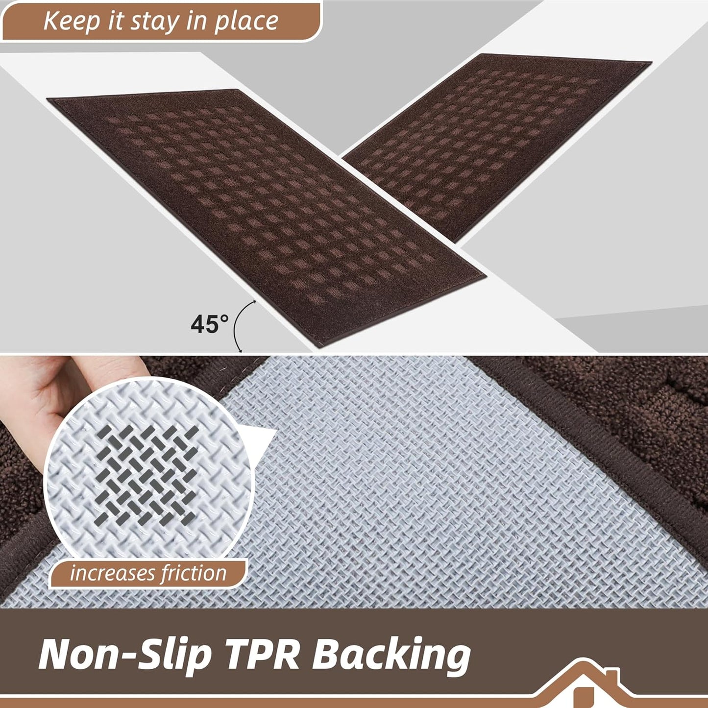 BEQHAUSE Waffle Door Mats Indoor 36"x60", Dog Mat for Muddy Paws Absorbent and Dirt Resist Floor Mats Non-Slip Washable Rugs for Entryway, Welcome Mat for Front Back Door, Muddy Wet Shoes, Dark Brown