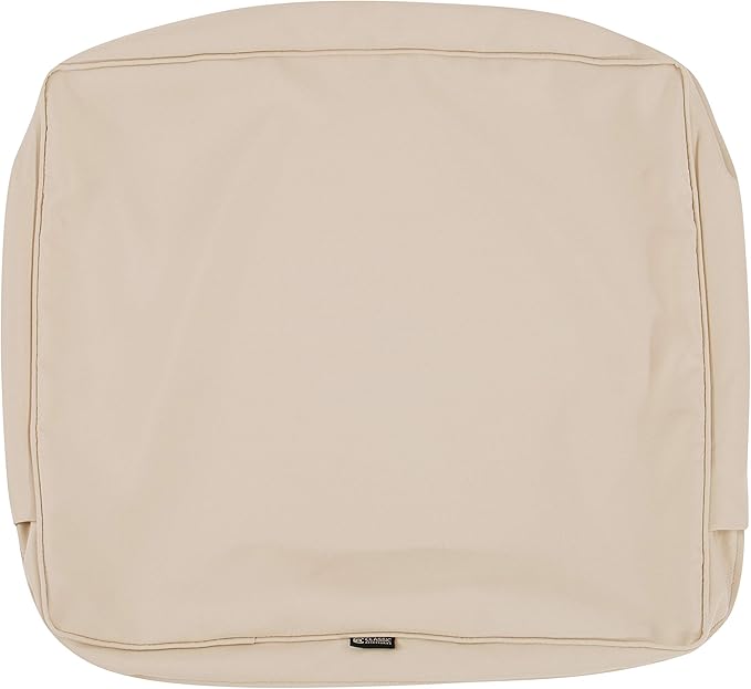 Classic Accessories Montlake Water-Resistant 19 x 20 x 4 Inch Patio Lounge Back Cushion, Antique Beige, Outdoor Loveseat Cushions