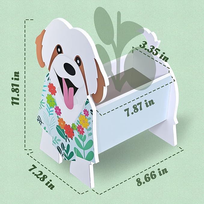 Shih Tzu Planter, Pet Shape Garden Pots Plant Pots for Indoor/Outdoor Gardens Decoration, Funny, Surprise Gifts/Souvenirs for Pet Lovers (Hawaiian-Style Shih Tzu)