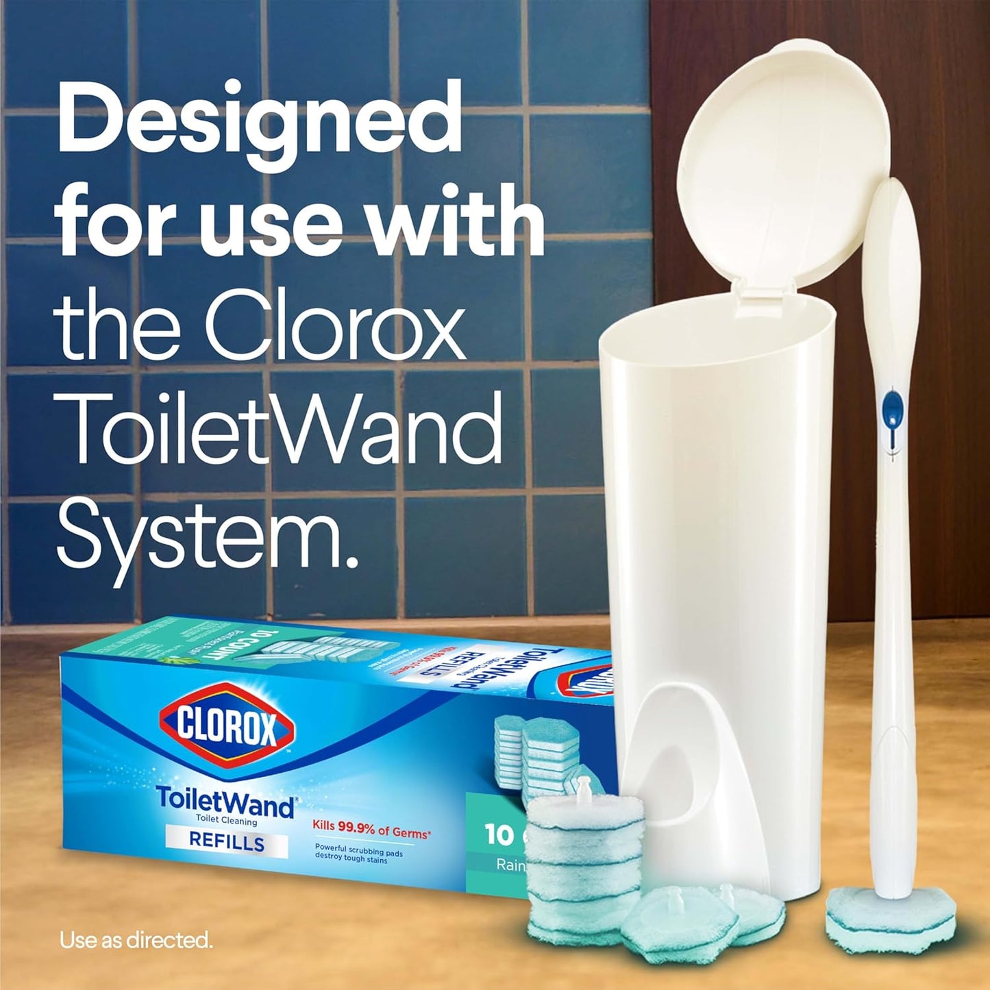Clorox ToiletWand Toilet Cleaner Refills, Toilet brush, Rainforest Rush, 10 Ct