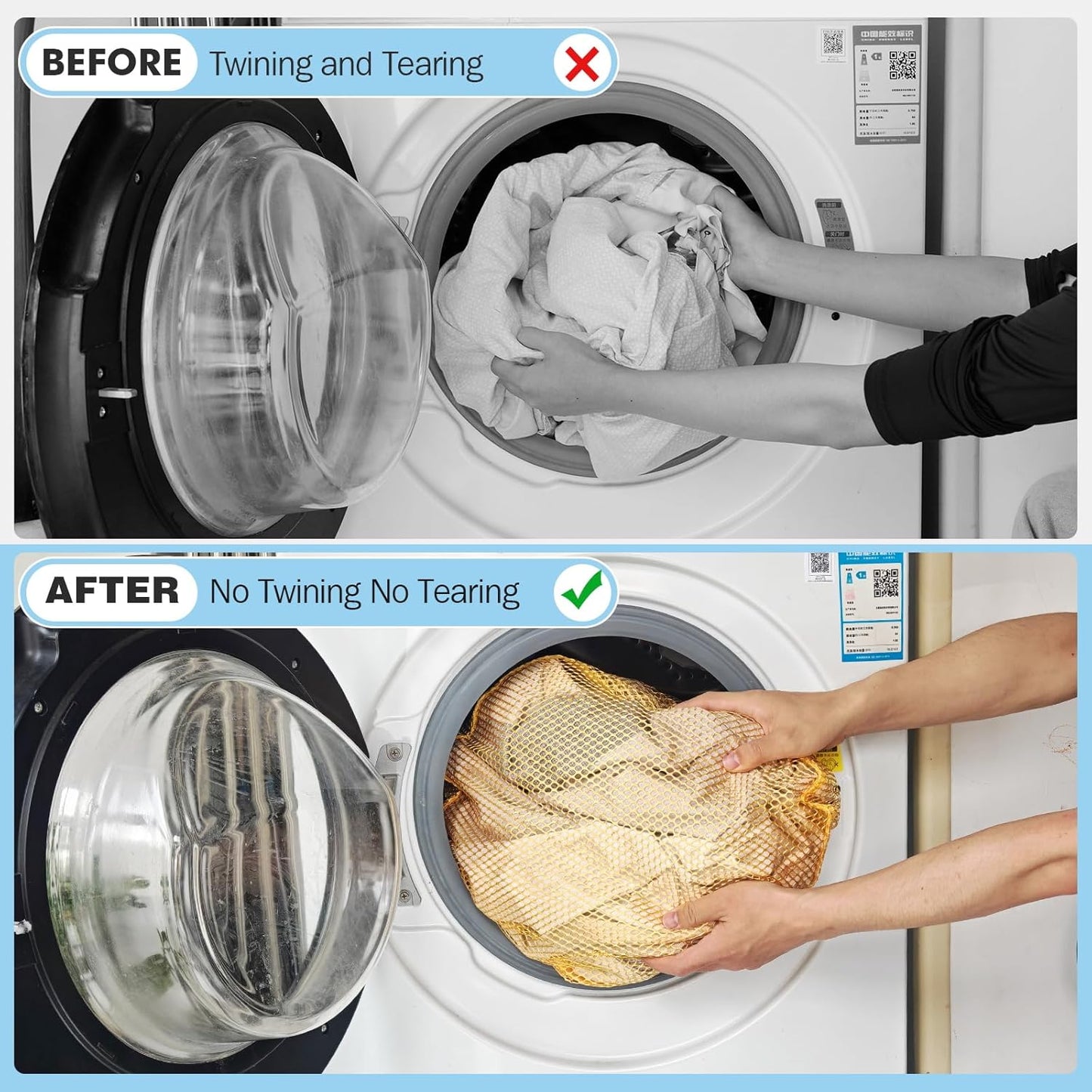 3Pcs Mesh Laundry Bags Washing Machine Mesh Wash Bags Jumbo for Delicates Clothes,Bed Linen,Toys with Drawstring Closure Sturdy(3 XXLarge 28 x 26 Inches, Yellow)