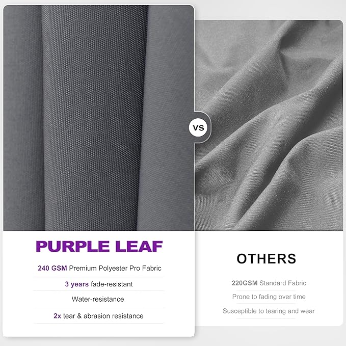 PURPLE LEAF 11.5' X 8' Left-right Tilting Outdoor Patio Umbrella Swivel Offset Cantilever Heavy Duty Rectangle Aluminum Umbrella with UV Resistant for Deck Pool Patio Backyard, Graphite Grey