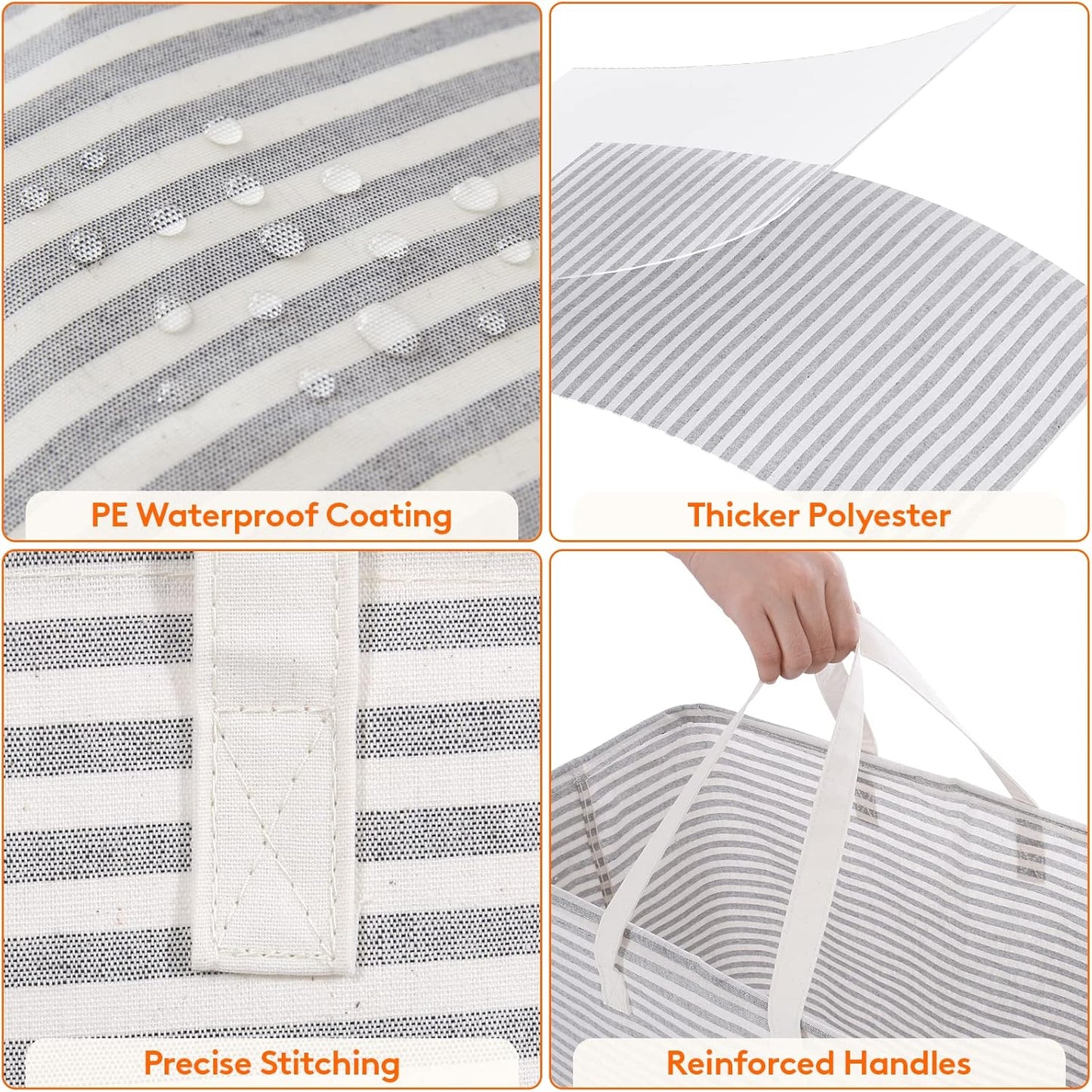 Lifewit 2 Pack Laundry Hamper Large Collapsible Laundry Baskets, Freestanding Waterproof Clothes Hamper with Easy Carry Handles in Laundry Room Bedroom Bathroom College Dorm for Adults, Gray, 2 x 100L