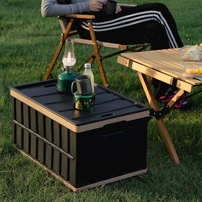 Citylife 64L Collapsible Storage Bins with Lids Plastic Storage Containers for Organizing Stackable Storage Box Large Heavy Duty Utility Crates, 2 Packs