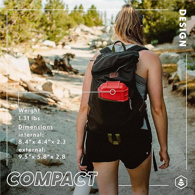 Evergreen 56 Waterproof Dry Box Protective Case - Travel Safe/Mil Spec/USA Made - for Tackle Organization of Cameras, Phones, Camping, Fishing, Hiking, EDC, Water Sports, Knives (TOPO, Orange)