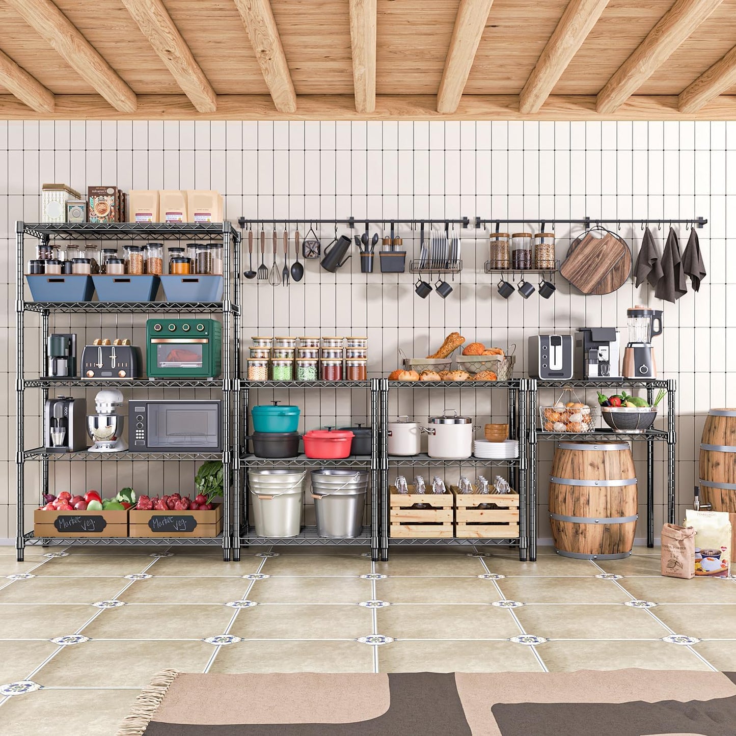 4080 lbs Steel Storage Shelving 6-Tier Utility Shelving Unit Steel Organizer Wire Rack for Home,Kitchen,Office,Garage, 17.7" D x 47.2" W x 72.3" H