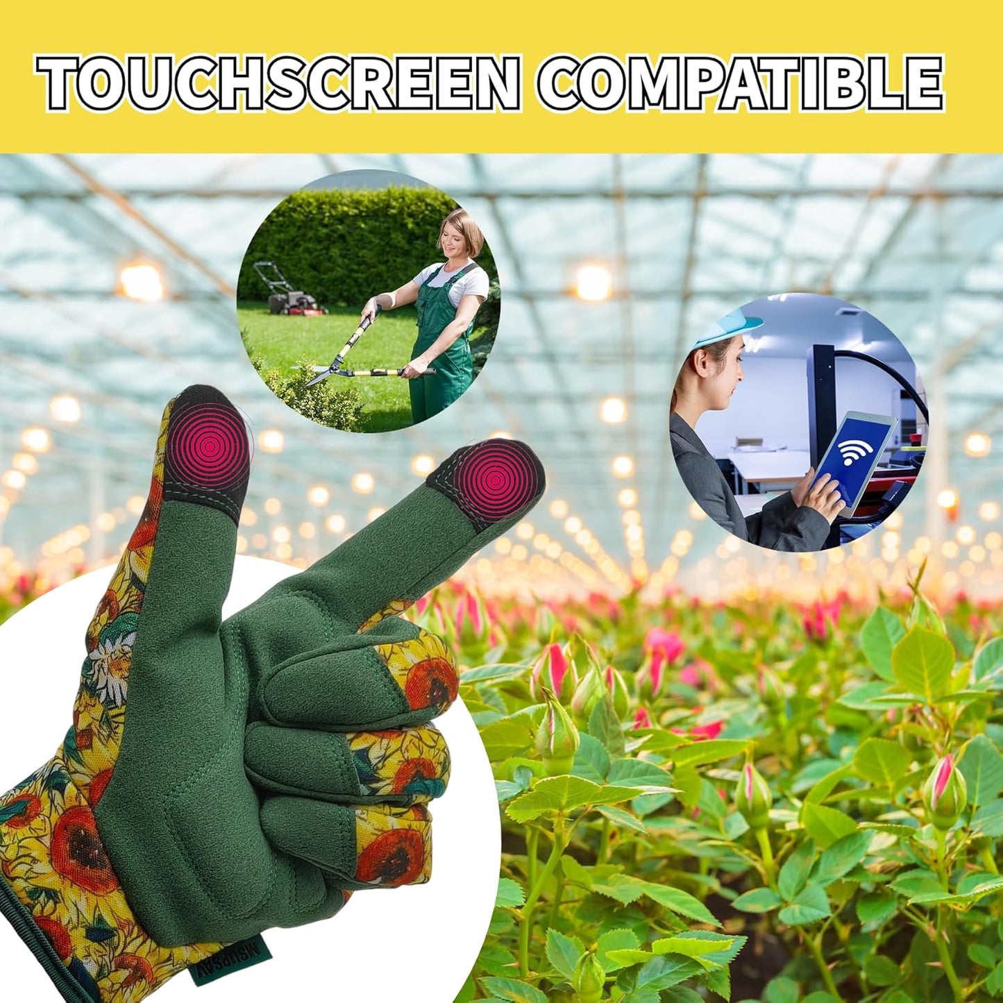 Thorn Proof&Puncture Resistant Gardening Gloves with Grip,Garden Gloves for Women, Leather Work Gloves,Gifts