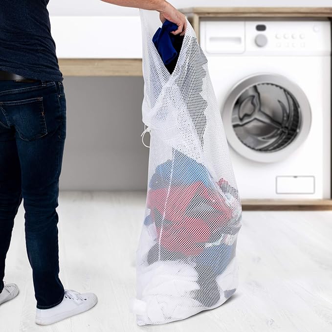 Champion Sports Mesh Equipment Bag – Heavy-Duty Nylon Drawstring Bag with Lock & ID Tag, Breathable Storage Sack for Balls, Swim Gear, Laundry & Toys, Multiple Sizes & Colors