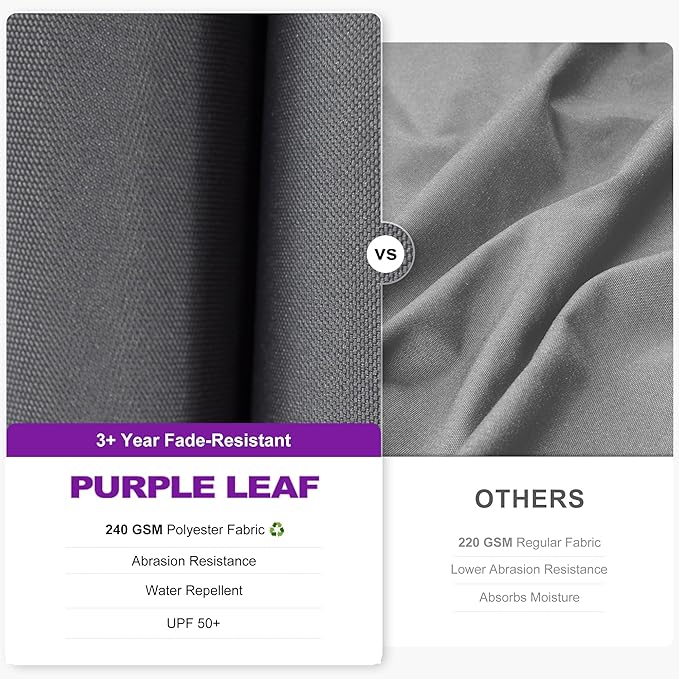 PURPLE LEAF 9.8' X 9.8' Tilting Patio Umbrella with Base Outdoor Cantilever Swivel Square Umbrella with Tilt Aluminum Offset Umbrella with 360-degree Rotation for Garden Deck Pool Patio Light Grey