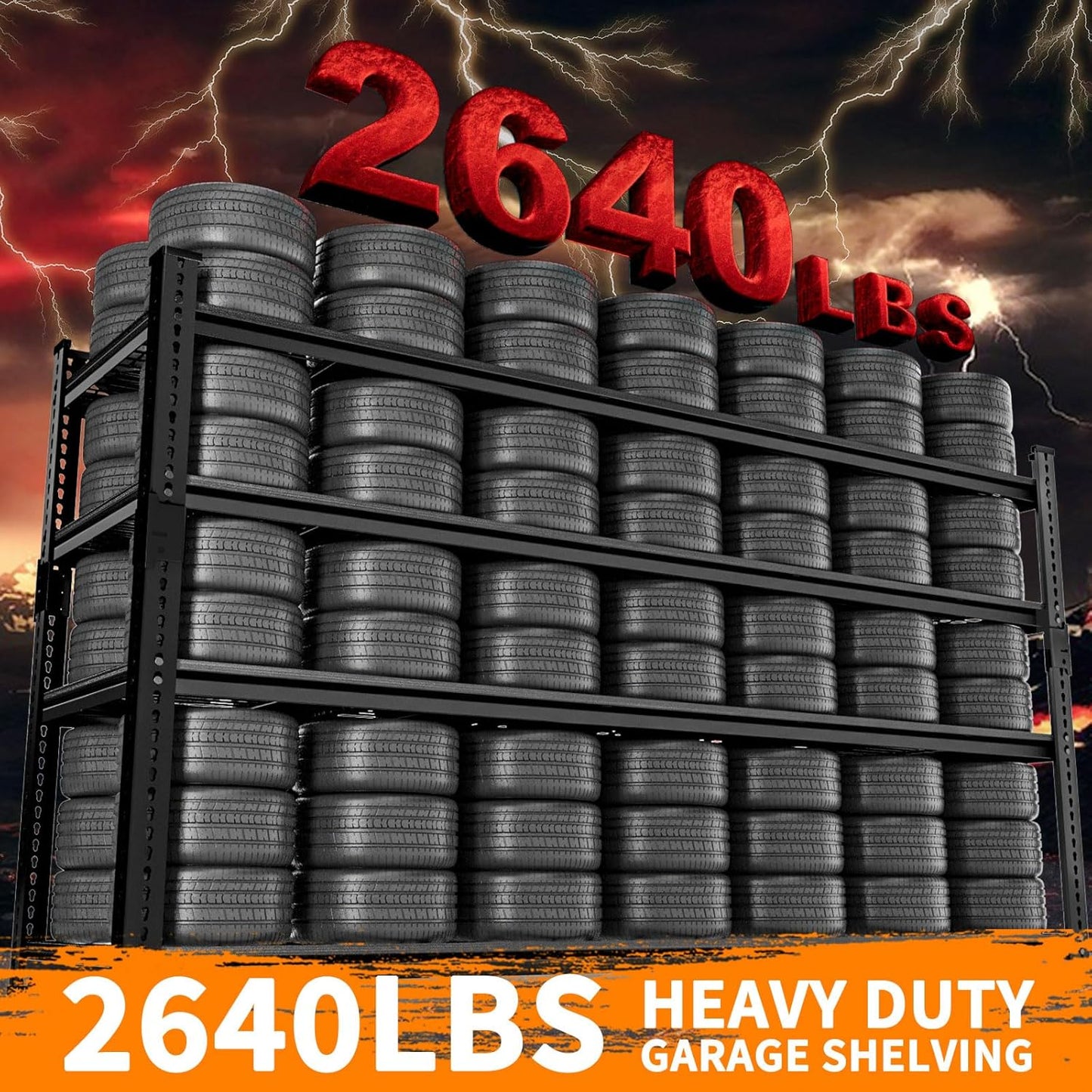 Storage Shelves Heavy Duty 3 PCS, 60"L x 24"W x 60"H Garage Wire Shelving Unit Loads 2640LBS, 4-tier Adjustable Metal Industrial Utility Shelf Rack for Kitchen, Laundry, Pantry, Warehouse, Basement