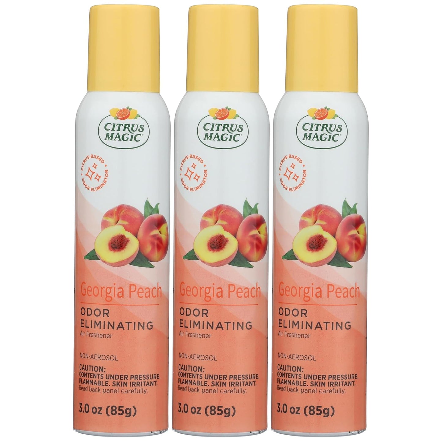 Citrus Magic Odor Eliminating Air Freshener Spray, Georgia Peach, 3-Ounce, Pack of 3