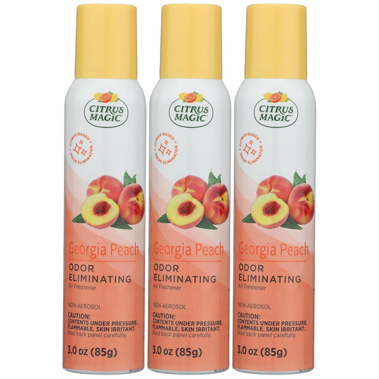 Citrus Magic Odor Eliminating Air Freshener Spray, Georgia Peach, 3-Ounce, Pack of 3