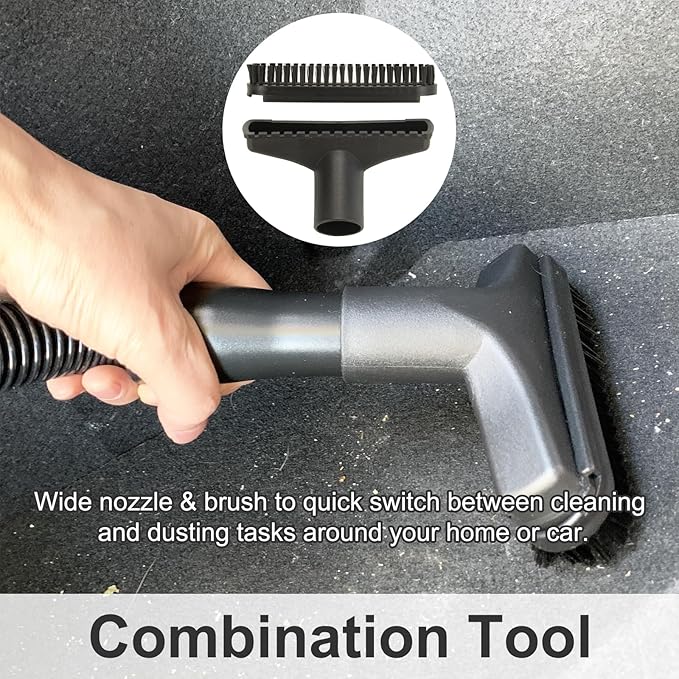 Shop Vac Vacuum Attachments with Extension Hose Dusting Brush Crevice Tool Nozzle Multi-Tools for 1-1/4" 1-3/8" 2-1/2" Shopvac Wet Dry Vacuum Cleaner (Car Detailing Kit Interior A)