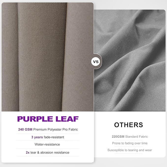 PURPLE LEAF 10' X 6.5' Left-right Tilting Outdoor Patio Umbrella Swivel Offset Cantilever Heavy Duty Rectangle Aluminum Umbrella with UV Resistant for Deck Pool Patio Backyard, Ash Mocha