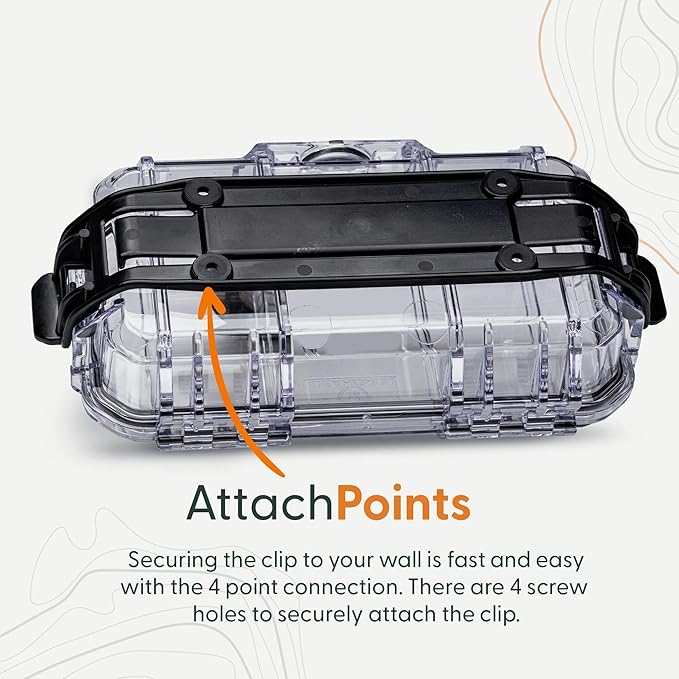 Evergreen 56 ToughBox - EDC Dry Box Protective Case USA Made for Organization of Cameras, Phones, Camping, Fishing, Hiking, Water Sports (Black + Micro Clip)