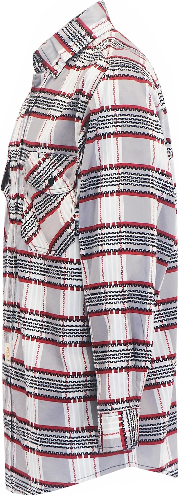 BOCOMAL FR Shirts for Men Printed Plaid Flame Resistant NFPA2112/CAT2 6.5oz Lightweight Fire Retardant Shirt