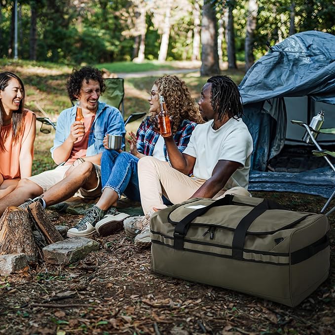 Haimont Large Duffle Bag for Men Women, Convertible Duffel Backpack, Heavy Duty Back Pack for Travel, Outdoor, Camping Hiking, Army Green 90L