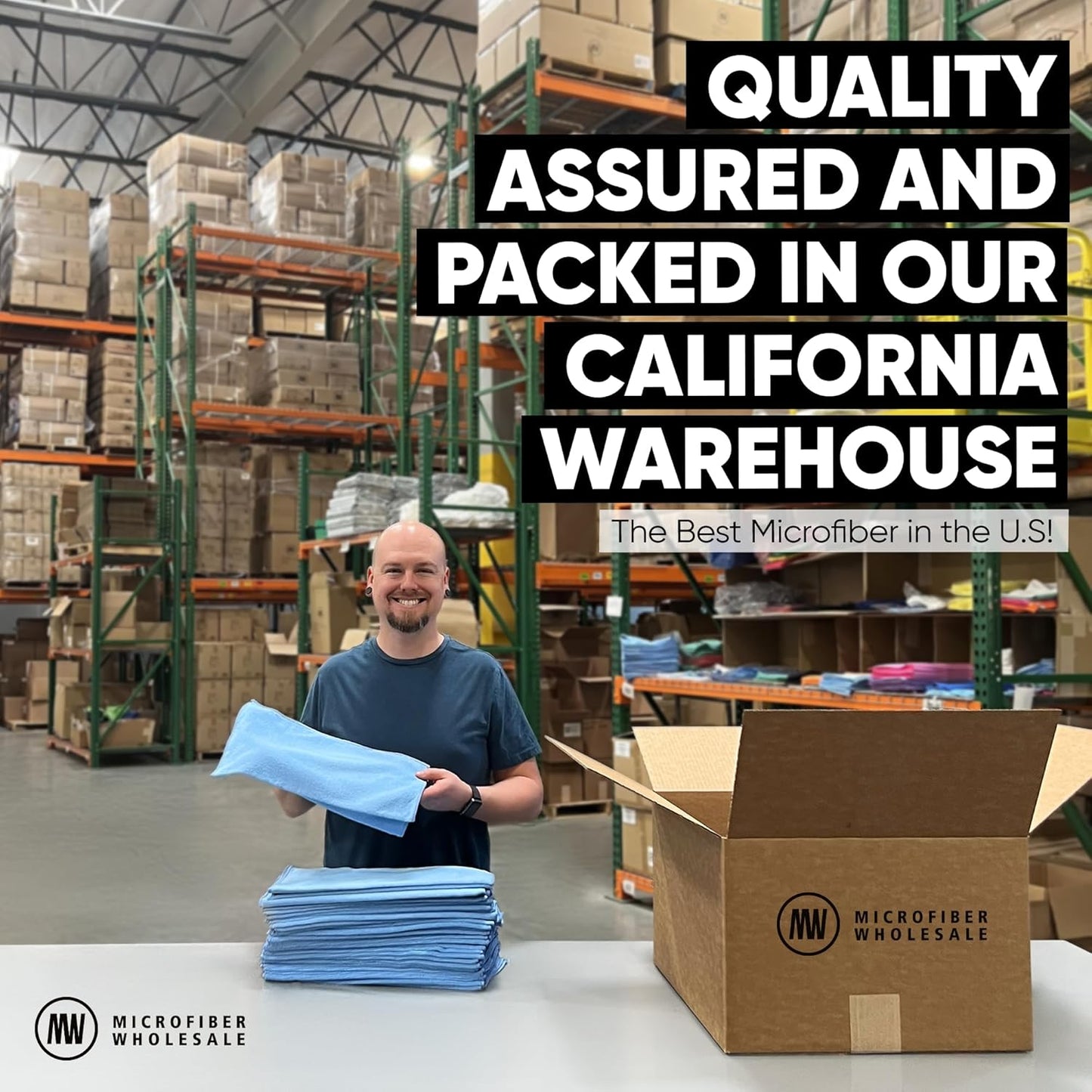 Microfiber Wholesale Bulk 16" x 16" All Purpose Towels Case Quantity (200 Count) | Large | No Fraying | High Density Microfiber | Zero Chemical Cleaner | Long-Lasting (White)