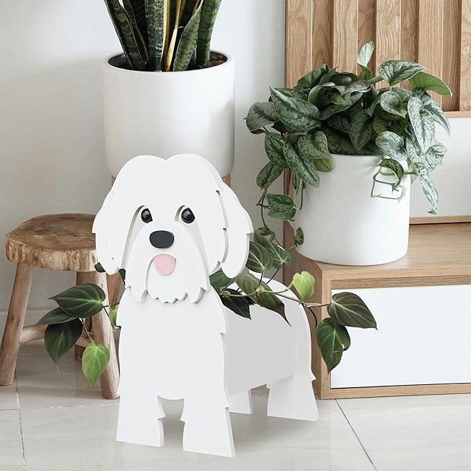 Shih Tzu Dog Planter, Pet Shape Garden Pots Plant Pots for Indoor/Outdoor Gardens Decoration, Cute, Surprise Gifts/Souvenirs for Pet Lovers