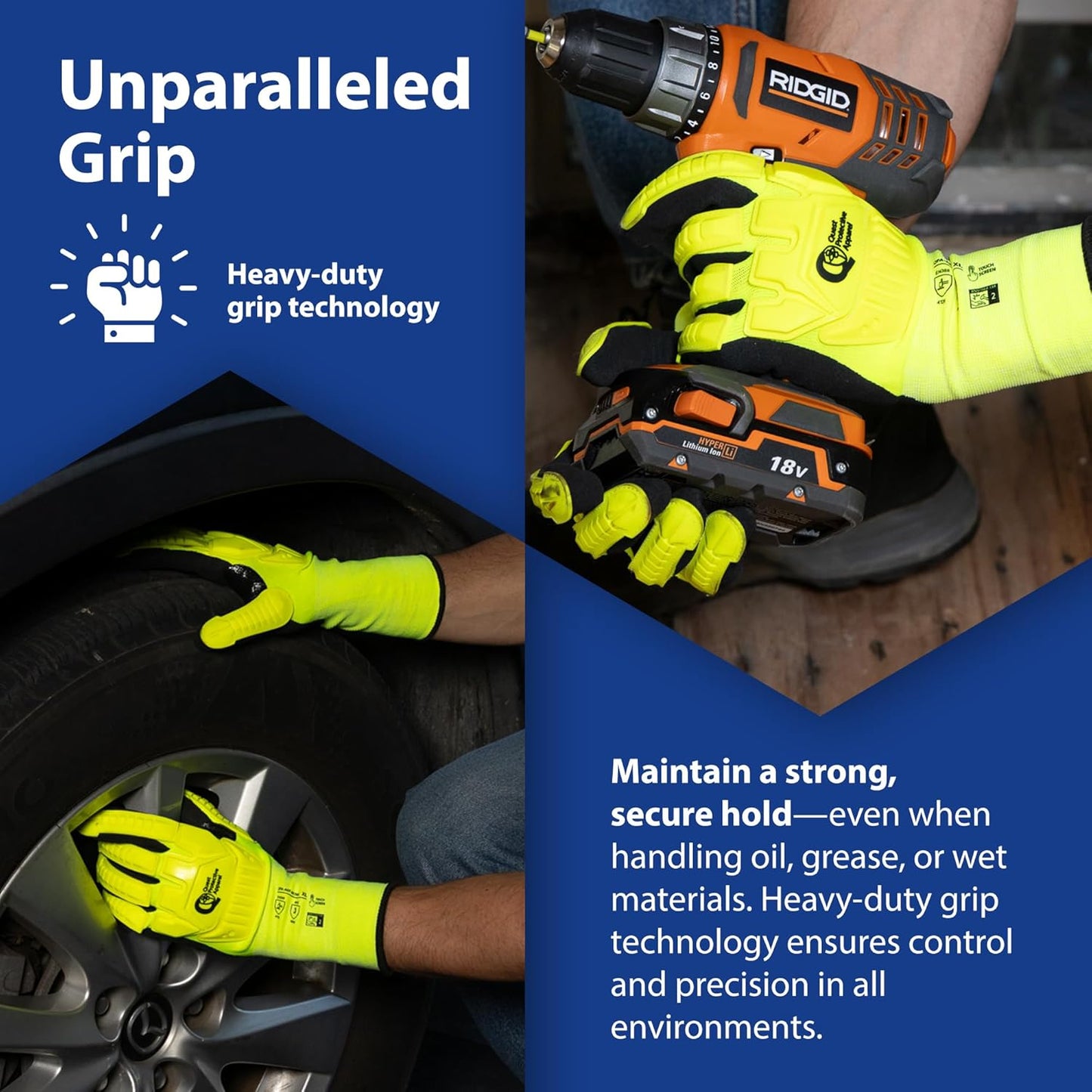 Quest Protective Apparel - High Visibility Cut Resistant Work Gloves - Puncture Resistant Safety Gloves for Men and Women Medium, 1 Pair