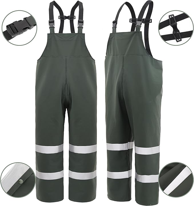 Rain Suit For Men & Women Waterproof Heavy Duty Rain Gear Reflective Jacket for Fishing Outdoor Work Raincoats