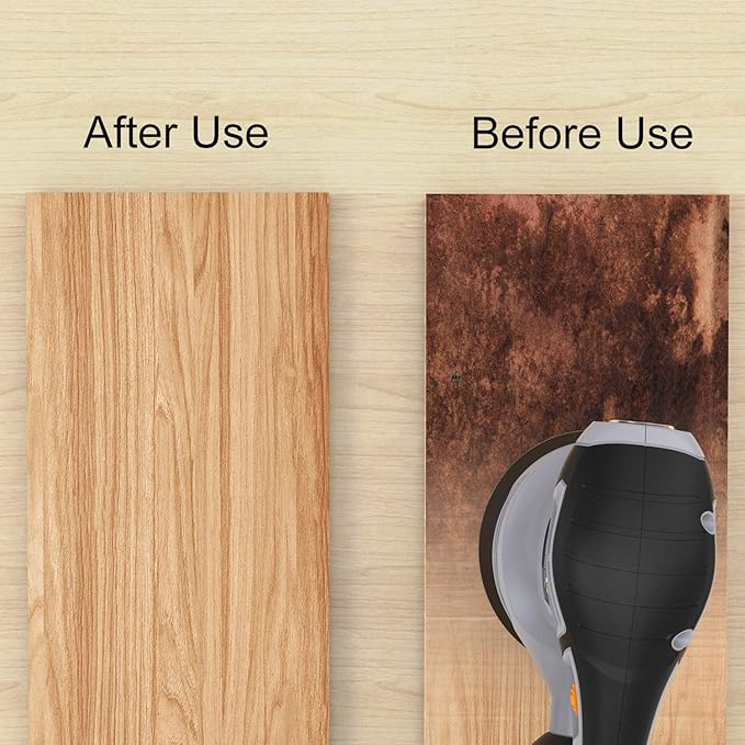 Jellas 5-Inch Random Orbital Sander with 18Pcs Sandpapers, 13000RPM 6 Variable Speed Sander Machine, High Performance Dust Collection System for Woodworking, 2.5A, Dust Collection Bag Include - OS280