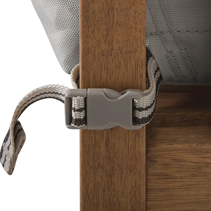 Classic Accessories Ravenna Water-Resistant 23 x 23 x 5 Inch Square Patio Seat Cushion Slip Cover & Foam, Mushroom, Lounge Chair Cushion