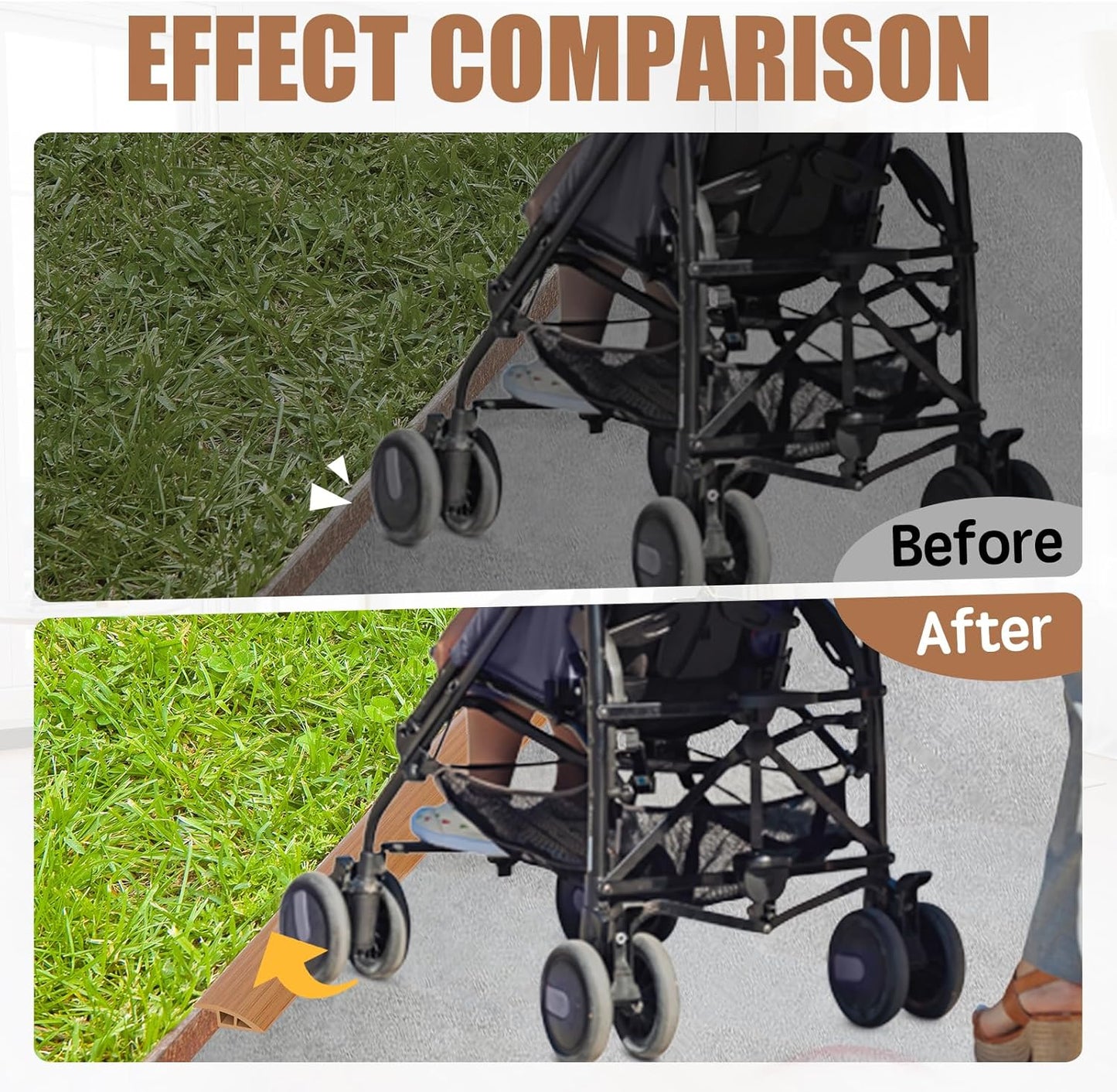 Floor Transition Strip Door Threshold 39" Floor Transition Reducer Trim on The Edges Threshold Strip Self Adhesive Suitable for Doorways, Tiles, Carpet