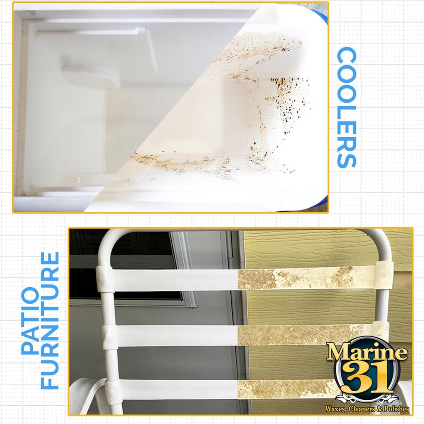 Marine 31 Mildew Stain Remover Gel | Thick Gel Formula for Marine, Boat, Home & Patio | Removes Mildew & Stains from Bathrooms & Showers | Effective Cleaner | M31-375 | 20oz