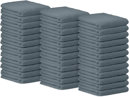 Avalon Towels Terry Bar Mop Towels (Value Pack of 36) Size 14"x17" – Absorbent and Durable, Multipurpose Cleaning Rags, Cotton Cleaning Cloths, Terry Cloth Rags, Reusable Shop Rag (Grey)