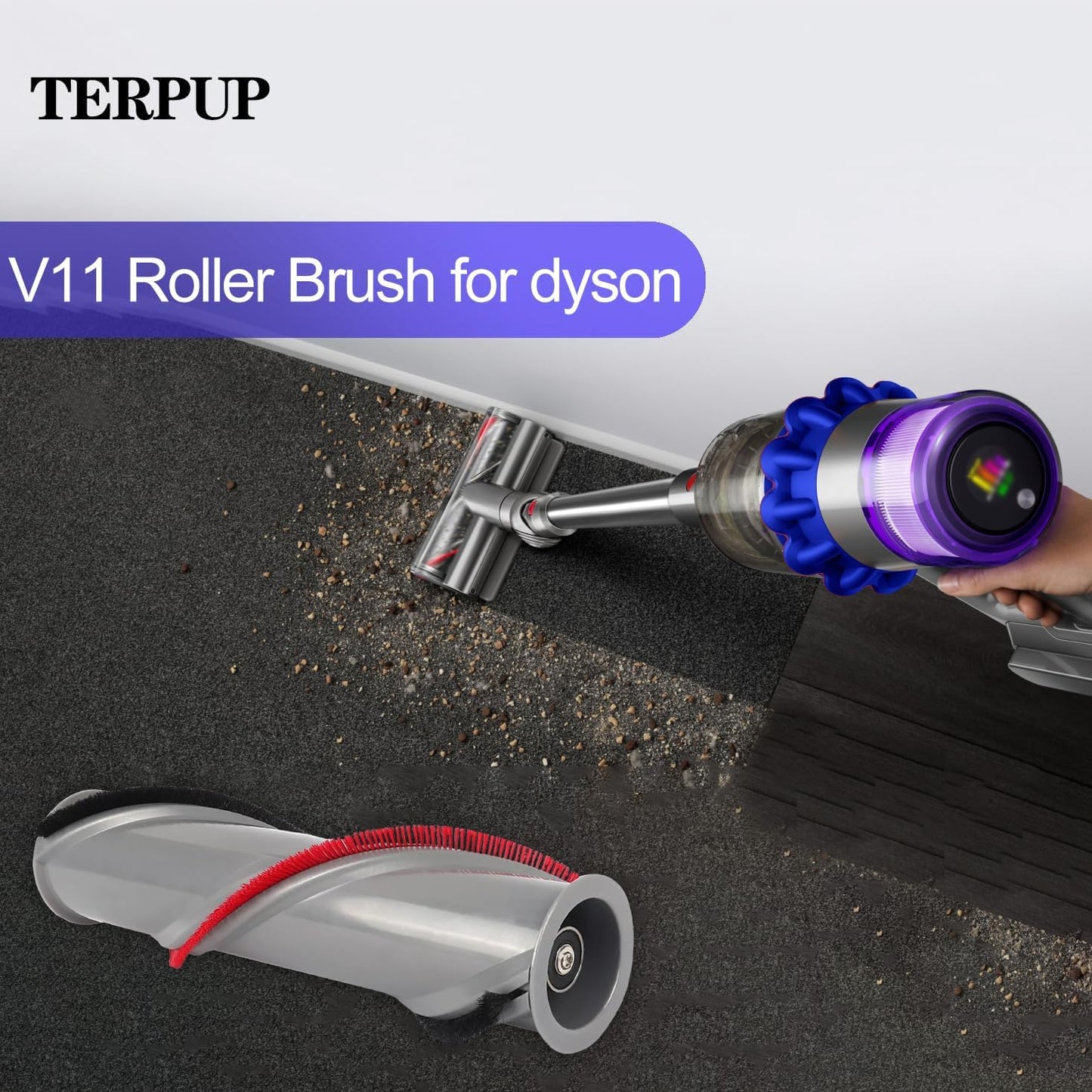 V11 Roller Brush Replacement Parts Compatible with Dyson V11 Animal, Absolute Cordless Vacuum Attachments, V11 Brush Cleaner Head Accessories. Part No. 970135-01, 970100-05