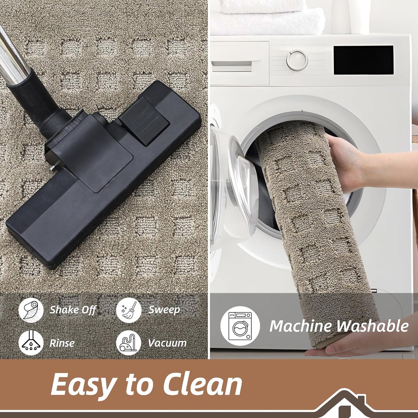 BEQHAUSE Waffle Door Mats Indoor 24"x36", Dog Mat for Muddy Paws Absorbent and Dirt Resist Floor Mats Non-Slip Washable Rugs for Entryway, Welcome Mat for Front Back Door, Muddy Wet Shoes, Beige