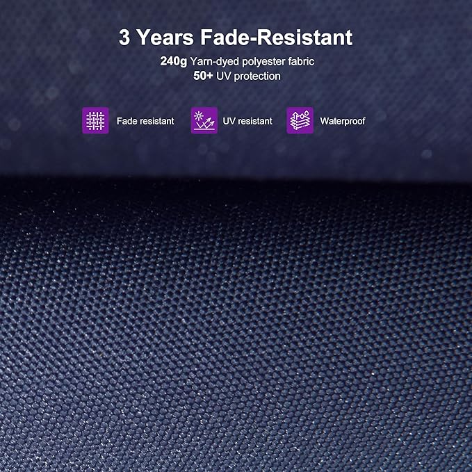 PURPLE LEAF 8 Feet Cantilever Patio Umbrella Square Umbrella with 360° Rotation and Aluminum Offset Hanging Outdoor Umbrella for Pool Garden Backyard Deck, Navy Blue