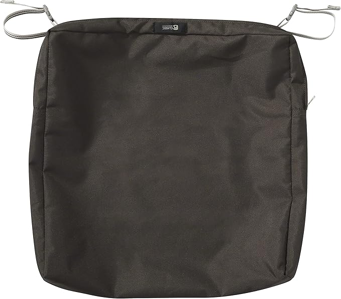 Classic Accessories Ravenna Water-Resistant 19 x 19 x 3 Inch Patio Seat Cushion, Espresso, Chair Seat Cushion