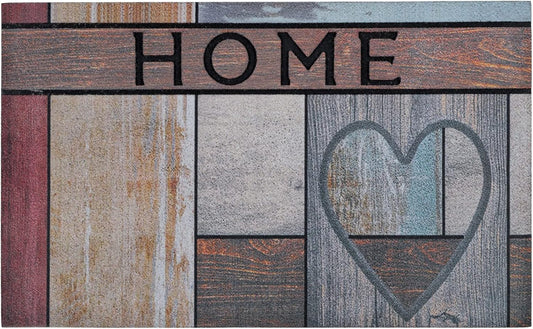 CHICHIC Welcome Door Mat 18x 30 Inch Front Doormat Outdoors for Home Entrance Outdoors Mat for Outside Entry Way Doormat Entry Rugs, Heavy Duty Non Slip Rubber Back Low Profile, Heart